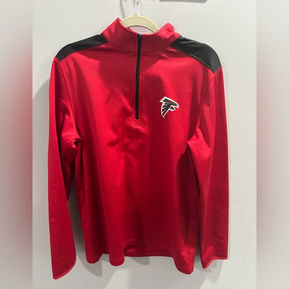 NFL Atlanta Falcons Men’s 1/4 Zipper Red/Black Pullover-size medium